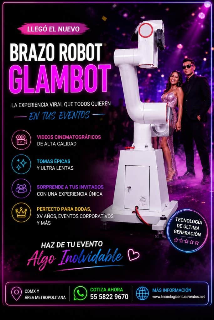 glambot brazo robot para videos