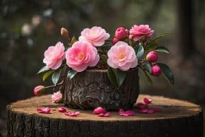 Tronco con flores