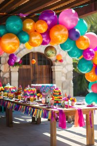 decoracion con globos de colores